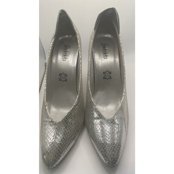 Frederick's of Hollywood Shoes - Vintage Frederick’s Of Hollywood Silver Stiletto Heels Size 8